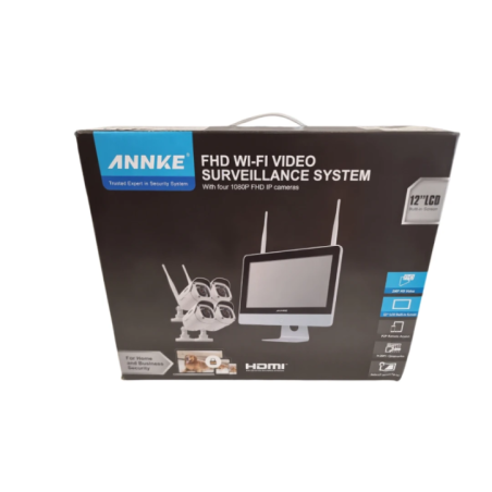 Zestaw monitoringu ANNKE FHD Wi-Fi z 12 calowym ekranem LCD i 4 kamerami 1080p