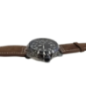 men's watch with brown strap top view