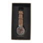 Men's Watch with Brown Strap and Black Dial
