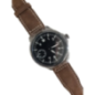Men's Watch with Brown Strap and Black Dial