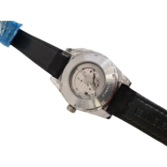 Men's Automatic Watch with Black Leather Strap