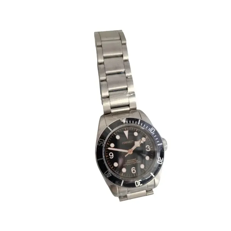 Men's Watch on Steel Bracelet with Black Dial