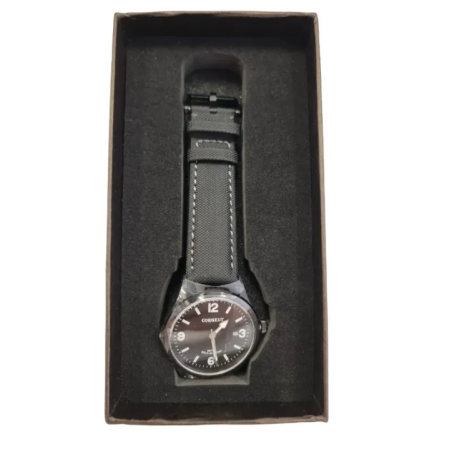 Corgeut Men's Watch with Black Strap and Date Function