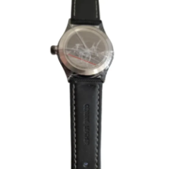 Corgeut Herrenarmbanduhr schwarzes Armband Draufsicht