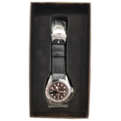 men's classic watch view of dial and case