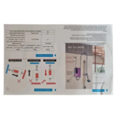 technisches etikett und daten des durchlauferhitzers