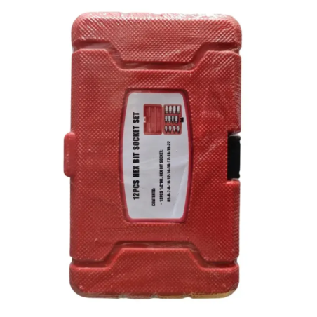 hex socket set in red case top view