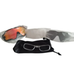 sports glasses with red-black frame side view