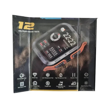 Tank M2 Smartwatch Verpackung Vorderseite mit Farbdisplay