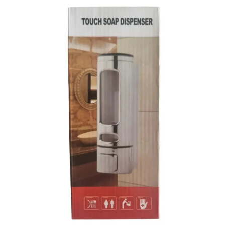 wall-mounted soap dispenser front view