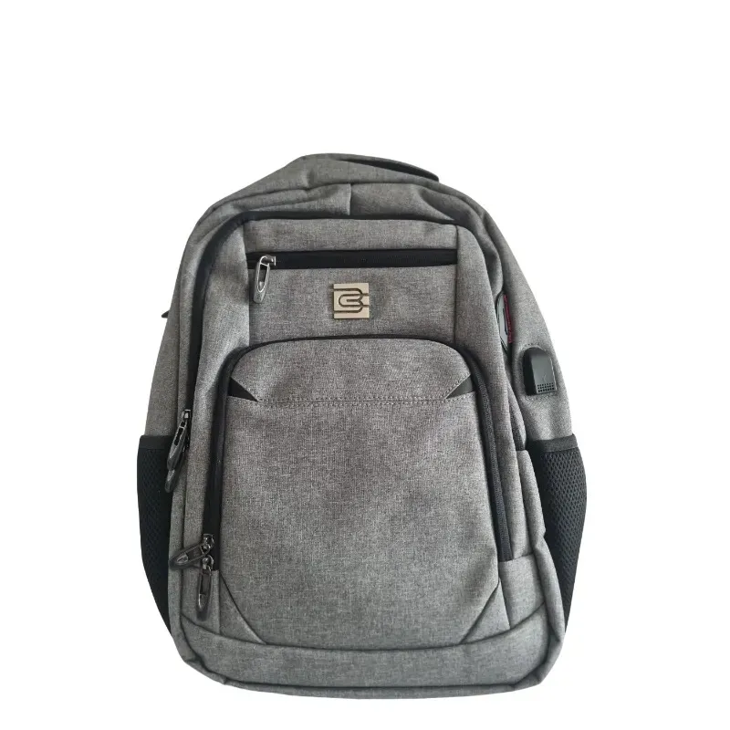 Gray Urban Backpack with USB Port and Laptop Compartment