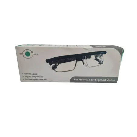 adjustable prescription glasses front view in case