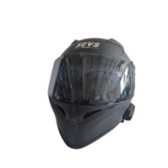motorcycle helmet SEVS interior view with padding and fastening