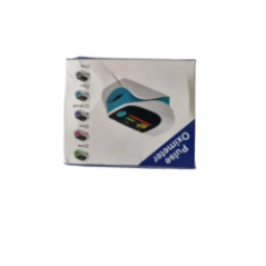 Verpackungsansicht des medizinischen Puls-Oximeters mit Farbinfo