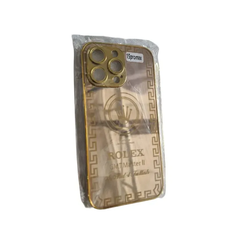 Etui na telefon 15 Pro Max z motywem Rolex złote