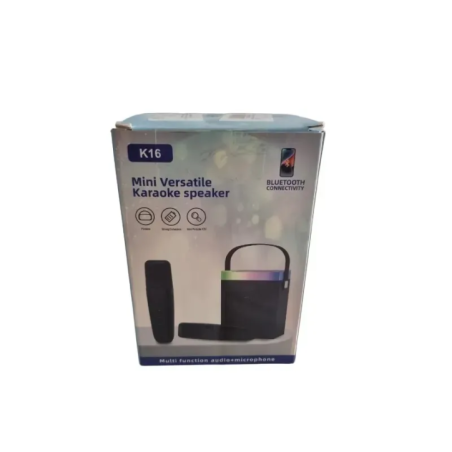 mini портативна караоке колонка Bluetooth K16 вид спереду з підсвічуванням