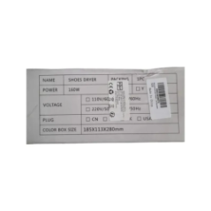 opis funkcji elektrycznej suszarki do butów na opakowaniu