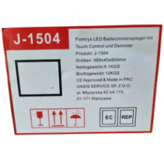 bathroom mirror LED with visible function icons