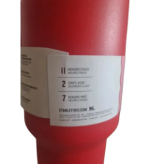 Stanley Quencher Thermal Mug H2.0 red side view with handle