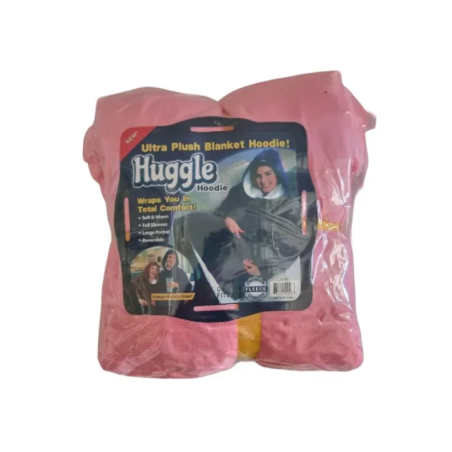 Huggle Hoodie blanket pink packaging view
