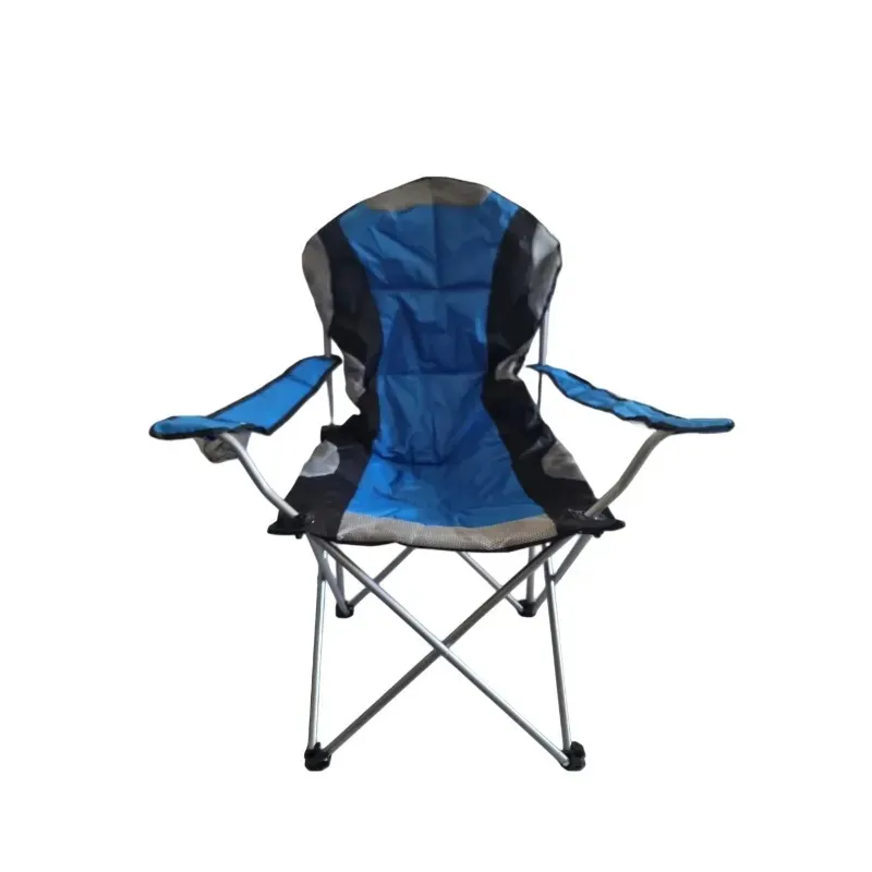 Foldable Camping Chair with Armrests and Drink Holder