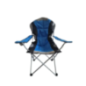 foldable camping chair side view with armrests and drink holder