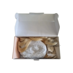 women's wig made of natural hair packaging view
