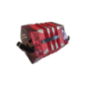 red diatonic accordion side view with strap