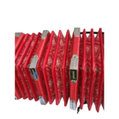 red diatonic accordion side view with buttons