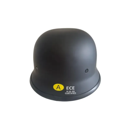 Kask motocyklowy retro czarny z certyfikatem ECE