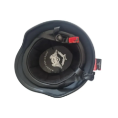 kask motocyklowy retro czarny widok z certyfikatem ECE