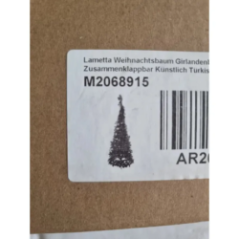 Draufsicht auf türkise Weihnachtsgirlande in Box