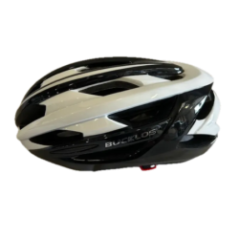 Bucklos bicycle helmet black and white side view
