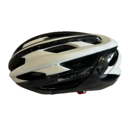 Bucklos bicycle helmet black and white side view