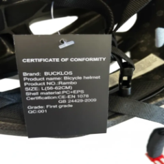 Bucklos bicycle helmet inside view with padding and straps