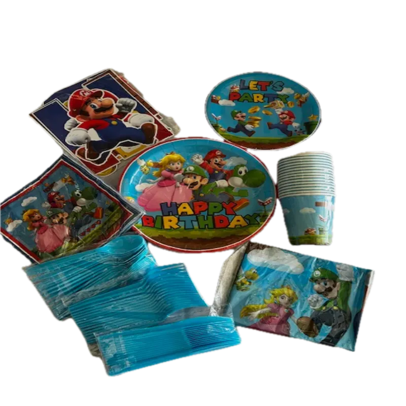 Super Mario Birthday Paper Tableware Set
