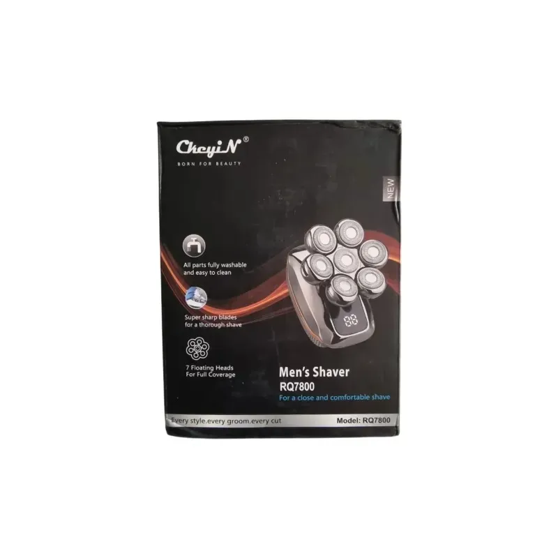 Men's Electric Shaver with 7 Heads and Display LED