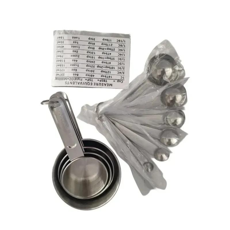 Set of Metal Measuring Cups with Markings