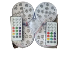 Waterproof lamp set LED RGB with remote control and mounting Deckey