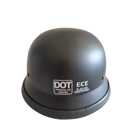 Kask motocyklowy półotwarty czarny z certyfikatem DOT i ECE