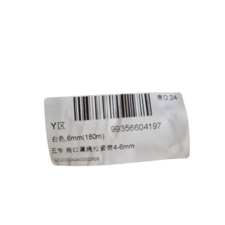 close-up of elastic white band for masks 6mm