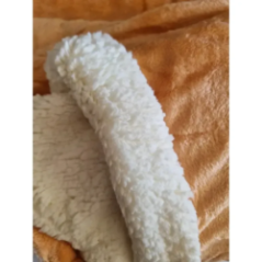 reversible beige white blanket folded view