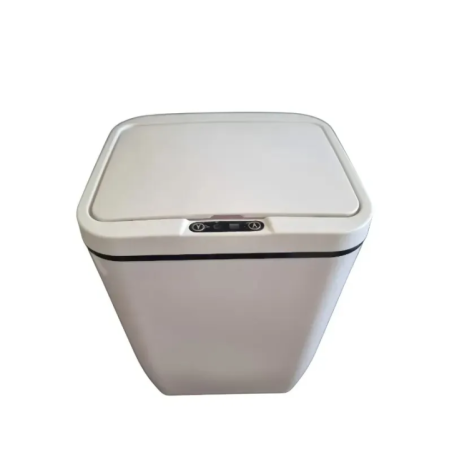 touchless trash can front view