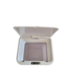 touchless trash can open side view