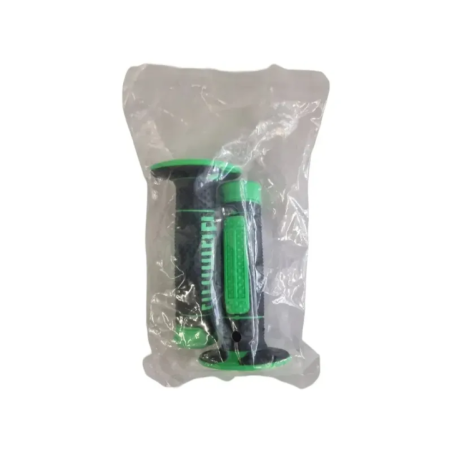 green-black rubber bicycle grip front view