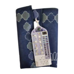 electronic prayer mat with panel and compass folded view
