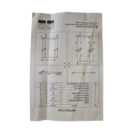 stojak na ubrania metalowy widok z góry