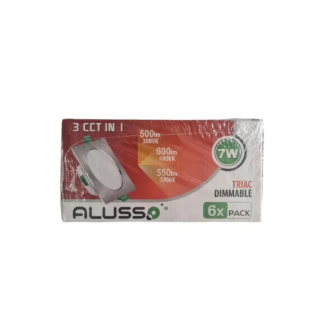 Alusso LED downlight 7W 3 CCT dimmable 6-pack widok opakowania przód