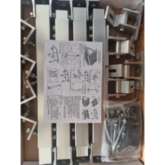 zestaw montażowy uchwytów do paneli solarnych widok elementów aluminiowych