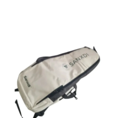 detail of Sanxdi logo on strap